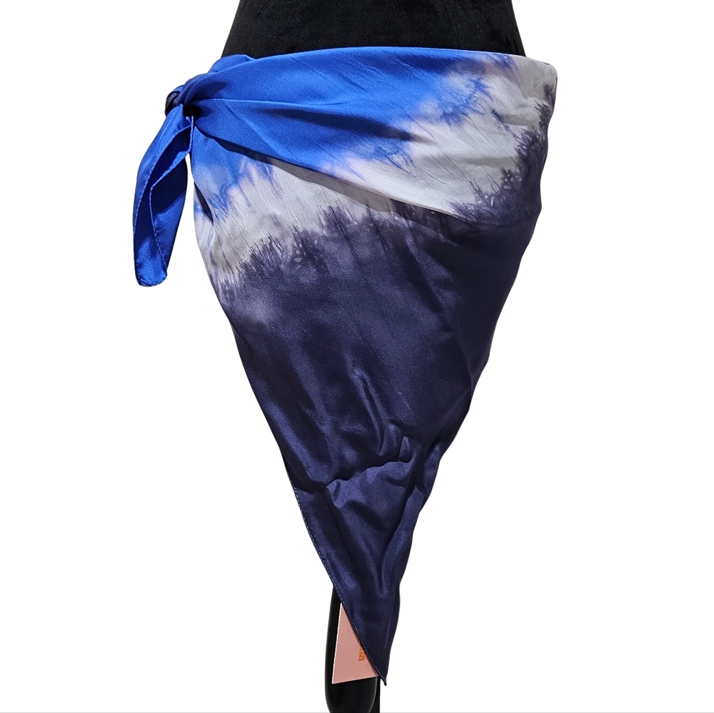 Cult Gaia Scarf Glacier Aspen 100% Silk Vacation Square Scarf Tie Dye Summer - Picture 5 of 7